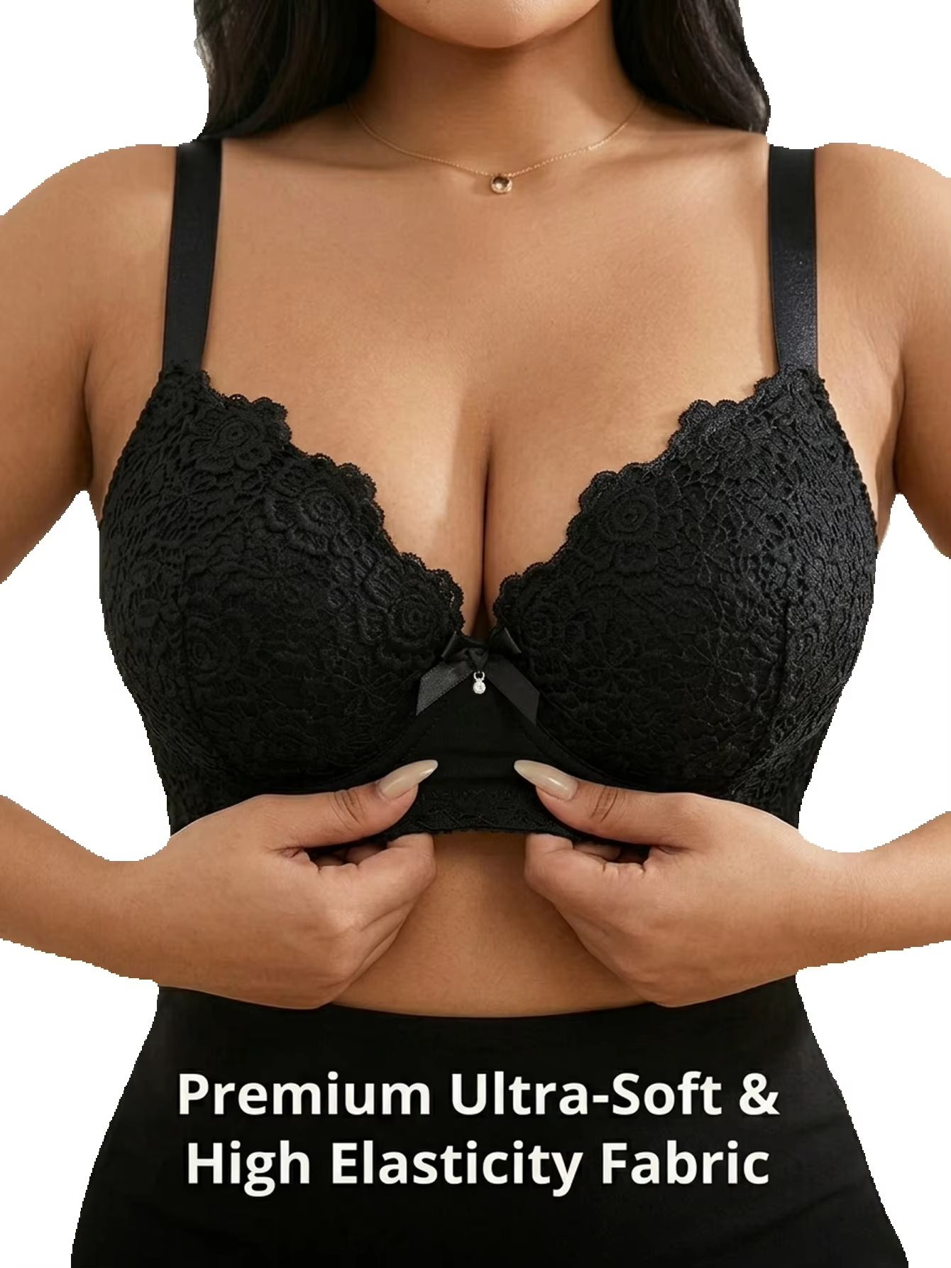Underwire Bra Padded - Plus size bh met bloemenprint, push-up,