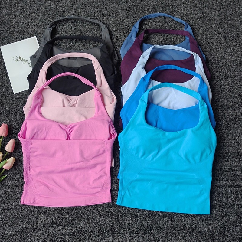 T Shirt Bra Seamless - Naadloze haltertop voor dames, sportvest, yoga,
