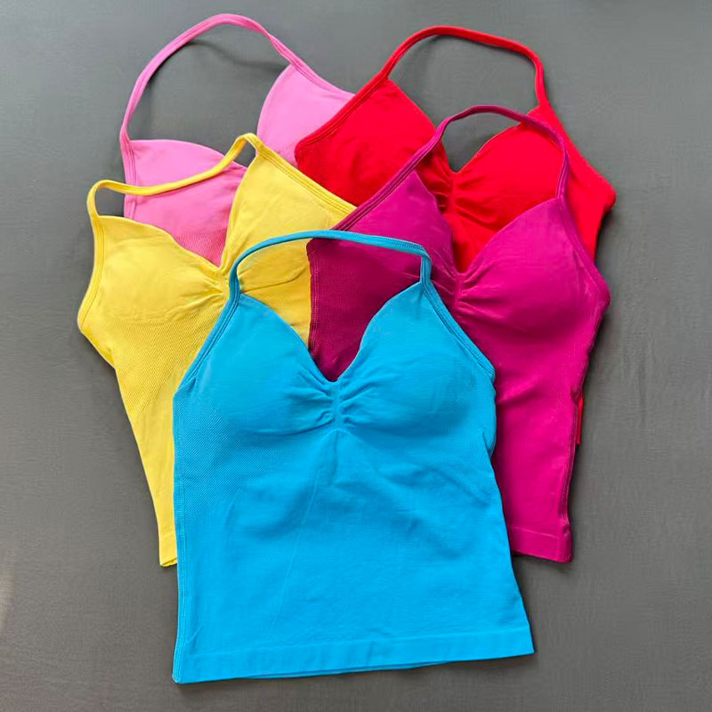 T Shirt Bra Seamless - Dames Yoga Sportbeha Naadloze tanktop Ingebouwde