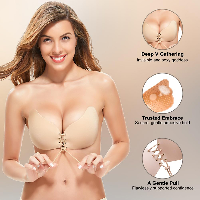 Plunge Bra Push Up - 1/2 Pairs Vrouwen Zomer Backless Strapless