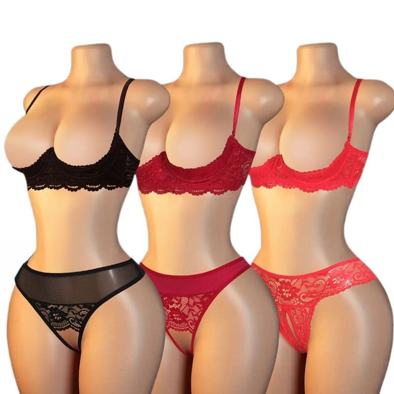 Lace Bralette Set - Sexy Vrouwen Lace Cutout Lingerie Set
