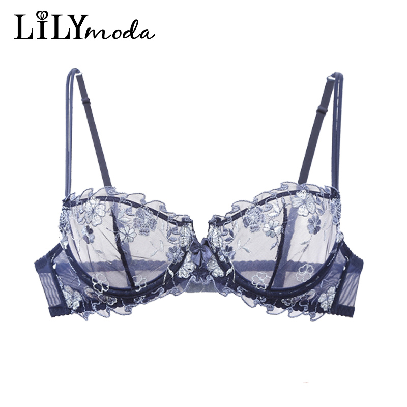 Demi Bra Balconette - Lilymoda Vrouwen Sexy Ultradunne Transparante Ongevoerd