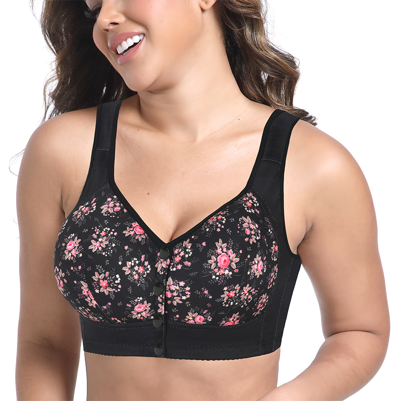 Wirefree Bra Comfort - Elegante, draadloos bedrukte bh met opening