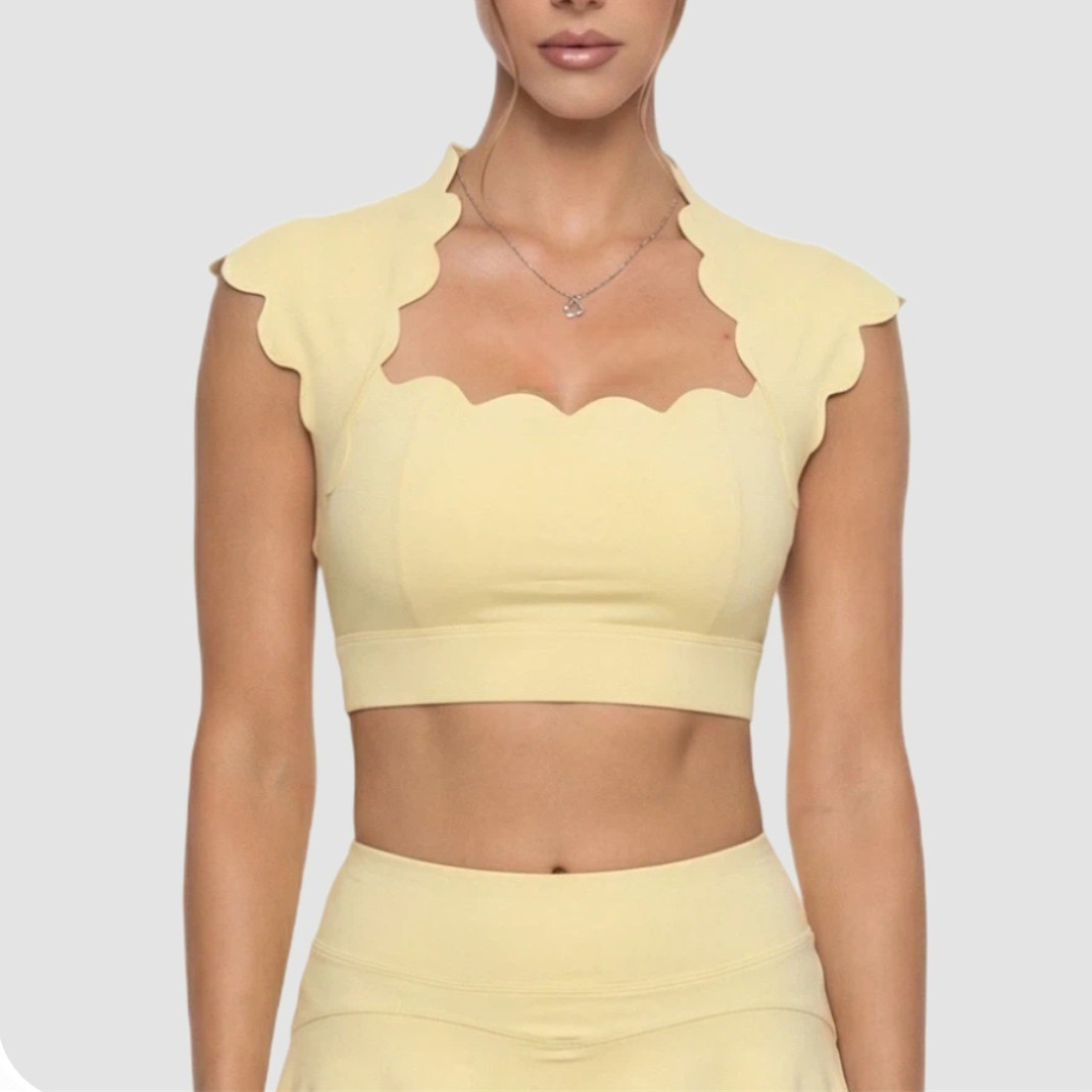 Sports Bra Racerback - Sportbeha met golvende rand voor dames,