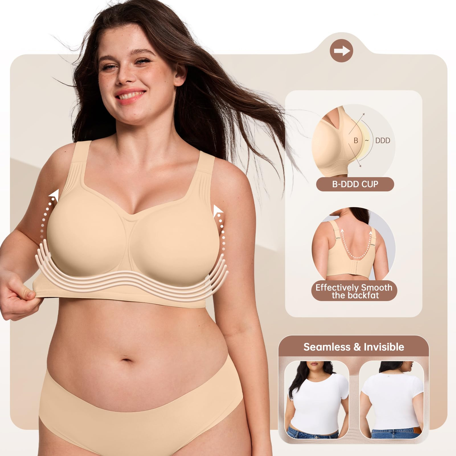 Plus Size Wireless BH voor vro - Underwire Bra Padded recensie en prijs