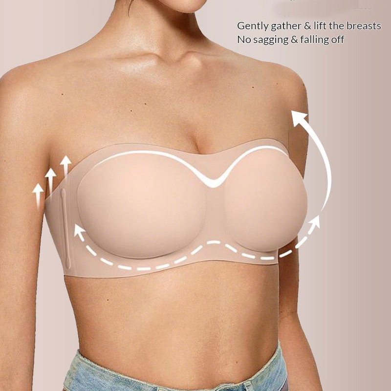 Vrouwelijke strapless bh met p - Wirefree Bra Comfort recensie en prijs