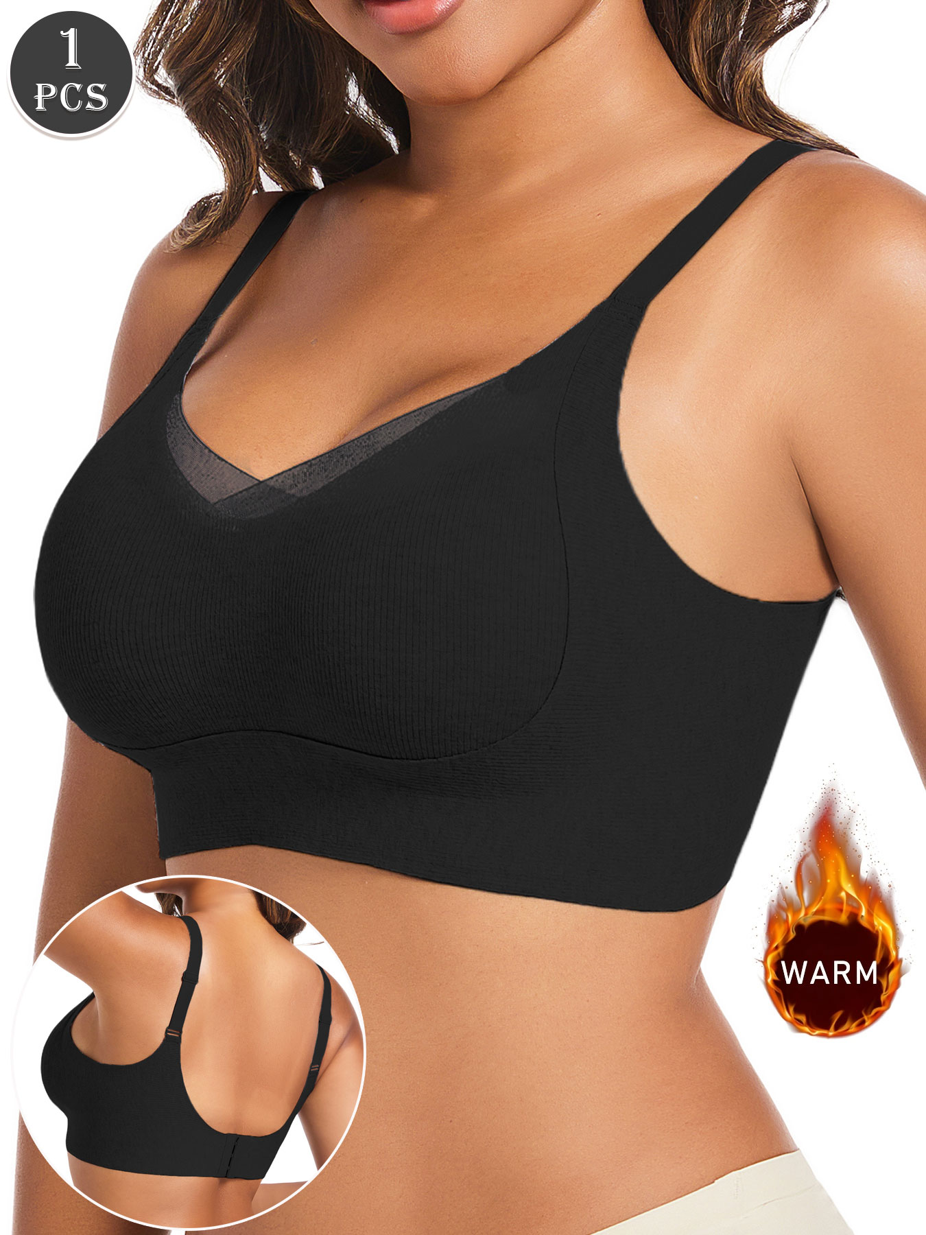 1pc casual zwarte push-up bh v - Underwire Bra Padded recensie en prijs